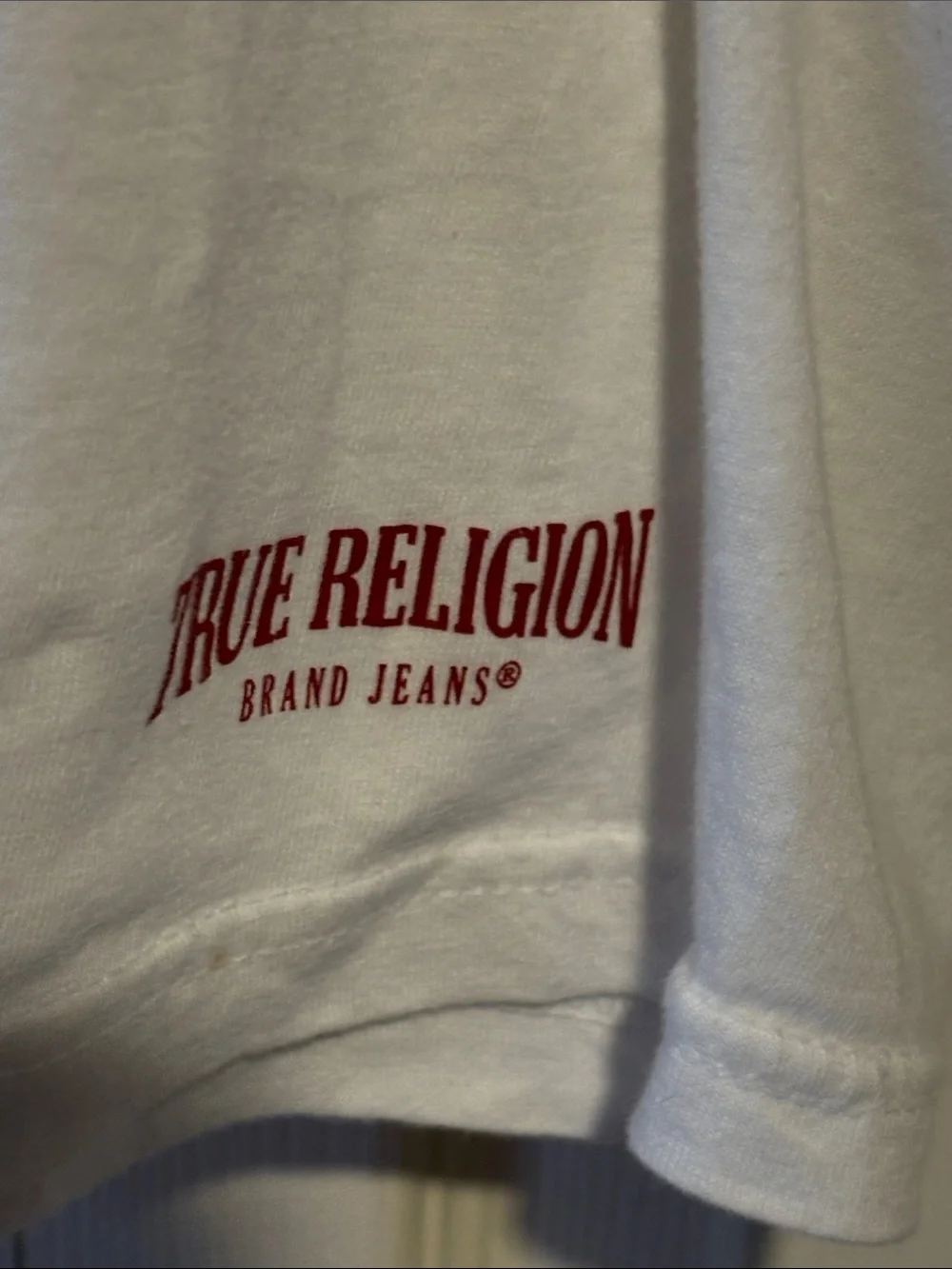 True Religion White Short Sleeve Crew Neck Tee